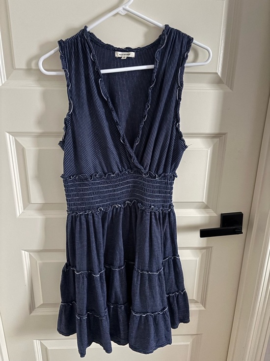 Max Studio Dresses & Skirts - Max Studio Navy Blue Sleeveless Smocked Tiered Mini Dress